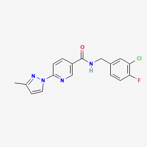 N-(3-chloro-4-fluorobenzyl)-6-(3-methyl-1H-pyrazol-1-yl)nicotinamide