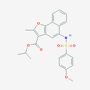 molecular formula C24H23NO6S B281670 Isopropyl 5-{[(4-methoxyphenyl)sulfonyl]amino}-2-methylnaphtho[1,2-b]furan-3-carboxylate 