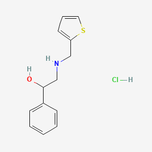 molecular formula C13H16ClNOS B2816707 1-苯基-2-[(噻吩-2-基甲基)-氨基]-乙醇；盐酸盐 CAS No. 1049803-03-3