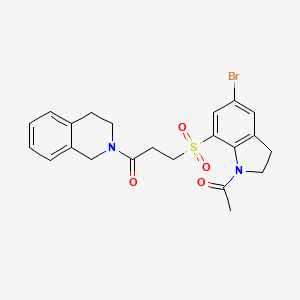 3-((1-acetyl-5-bromoindolin-7-yl)sulfonyl)-1-(3,4-dihydroisoquinolin-2(1H)-yl)propan-1-one