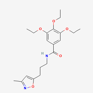 molecular formula C20H28N2O5 B2816719 3,4,5-triethoxy-N-(3-(3-methylisoxazol-5-yl)propyl)benzamide CAS No. 2034508-42-2