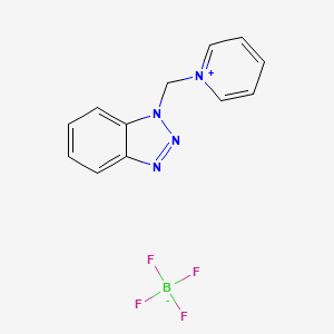 molecular formula C12H11BF4N4 B2816725 1-(1H-1,2,3-Benzotriazol-1-ylmethyl)pyridin-1-ium; tetrafluoroboranuide CAS No. 457051-50-2