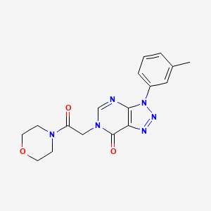 molecular formula C17H18N6O3 B2816728 3-(3-甲基苯基)-6-(2-吗啉-4-基-2-氧代乙基)三唑并[4,5-d]嘧啶-7-酮 CAS No. 888418-94-8