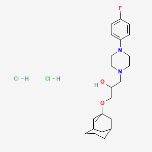 molecular formula C23H35Cl2FN2O2 B2816730 1-(Adamantan-1-yloxy)-3-[4-(4-fluorophenyl)piperazin-1-yl]propan-2-ol dihydrochloride CAS No. 1216648-50-8