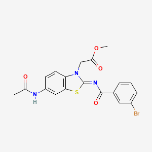 Methyl 2-[6-acetamido-2-(3-bromobenzoyl)imino-1,3-benzothiazol-3-yl]acetate