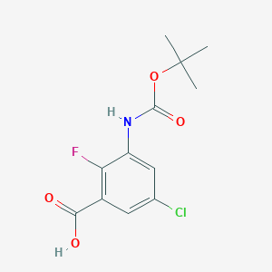 molecular formula C12H13ClFNO4 B2816738 5-Chloro-2-fluoro-3-[(2-methylpropan-2-yl)oxycarbonylamino]benzoic acid CAS No. 2248311-27-3