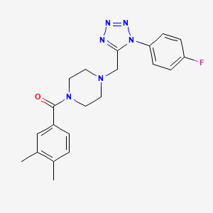 (3,4-dimethylphenyl)(4-((1-(4-fluorophenyl)-1H-tetrazol-5-yl)methyl)piperazin-1-yl)methanone