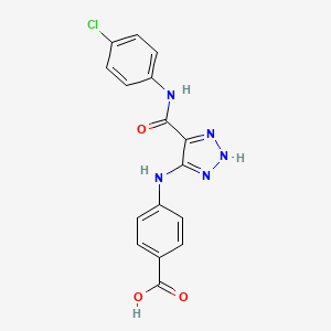 4-({4-[(4-chlorophenyl)carbamoyl]-1H-1,2,3-triazol-5-yl}amino)benzoic acid