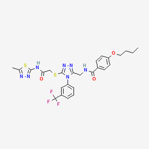 4-butoxy-N-((5-((2-((5-methyl-1,3,4-thiadiazol-2-yl)amino)-2-oxoethyl)thio)-4-(3-(trifluoromethyl)phenyl)-4H-1,2,4-triazol-3-yl)methyl)benzamide