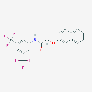 molecular formula C21H15F6NO2 B2816772 N-(3,5-Bis(trifluoromethyl)phenyl)-2-(2-naphthyloxy)propanamide CAS No. 1022698-84-5