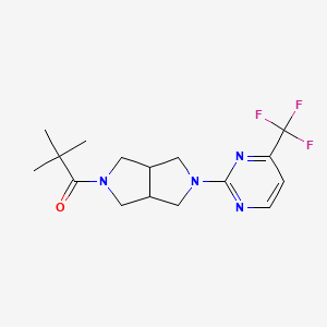 2,2-Dimethyl-1-[2-[4-(trifluoromethyl)pyrimidin-2-yl]-1,3,3a,4,6,6a-hexahydropyrrolo[3,4-c]pyrrol-5-yl]propan-1-one