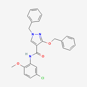 molecular formula C25H22ClN3O3 B2816782 1-benzyl-3-(benzyloxy)-N-(5-chloro-2-methoxyphenyl)-1H-pyrazole-4-carboxamide CAS No. 1014066-91-1