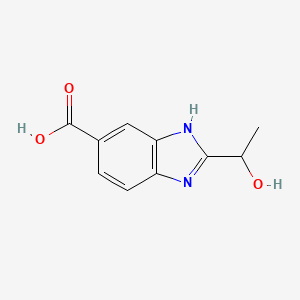 molecular formula C10H10N2O3 B2816786 2-(1-羟基乙基)-1H-苯并咪唑-5-甲酸 CAS No. 145126-54-1