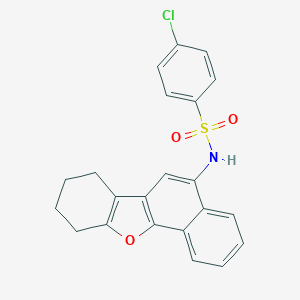 molecular formula C22H18ClNO3S B281679 4-chloro-N-(7,8,9,10-tetrahydronaphtho[1,2-b][1]benzofuran-5-yl)benzenesulfonamide 