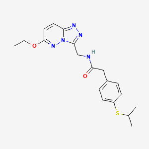 molecular formula C19H23N5O2S B2816791 N-((6-ethoxy-[1,2,4]triazolo[4,3-b]pyridazin-3-yl)methyl)-2-(4-(isopropylthio)phenyl)acetamide CAS No. 2034326-82-2