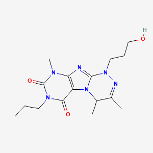 molecular formula C16H24N6O3 B2816806 1-(3-羟基丙基)-3,4,9-三甲基-7-丙基-7,9-二氢-[1,2,4]三嗪[3,4-f]嘧啶-6,8(1H,4H)-二酮 CAS No. 923397-31-3