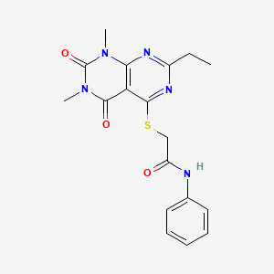 2-((2-ethyl-6,8-dimethyl-5,7-dioxo-5,6,7,8-tetrahydropyrimido[4,5-d]pyrimidin-4-yl)thio)-N-phenylacetamide