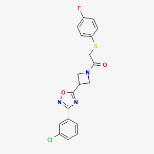 1-(3-(3-(3-Chlorophenyl)-1,2,4-oxadiazol-5-yl)azetidin-1-yl)-2-((4-fluorophenyl)thio)ethanone