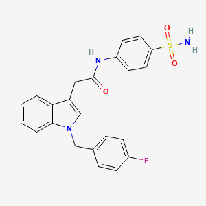 molecular formula C23H20FN3O3S B2816822 2-(1-(4-氟苯甲基)-1H-吲哚-3-基)-N-(4-磺酰基苯基)乙酰胺 CAS No. 922096-06-8