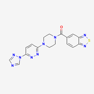 molecular formula C17H15N9OS B2816825 (4-(6-(1H-1,2,4-三嗪-1-基)吡啶并[3,2-b][1,2,5]噻二唑-5-基)哌嗪-1-基)(苯并[c][1,2,5]噻二唑-5-基)甲酮 CAS No. 1788677-98-4