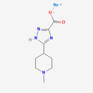 molecular formula C9H13N4NaO2 B2816828 sodium 3-(1-methylpiperidin-4-yl)-1H-1,2,4-triazole-5-carboxylate CAS No. 2138288-40-9