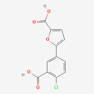 molecular formula C12H7ClO5 B2816829 5-(3-Carboxy-4-chlorophenyl)furan-2-carboxylic acid CAS No. 1797985-24-0