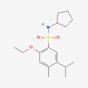 molecular formula C17H27NO3S B2816841 N-环戊基-2-乙氧基-4-甲基-5-(异丙基)苯基-1-磺酰胺 CAS No. 946309-57-5