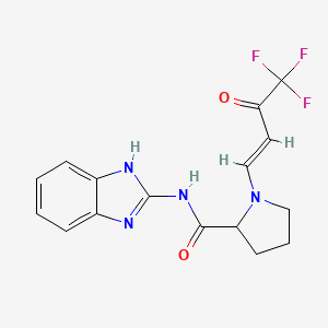 molecular formula C16H15F3N4O2 B2816851 N-(1H-苯并咪唑-2-基)-1-[(E)-4,4,4-三氟-3-氧代丁-1-烯基]吡咯烷-2-甲酰胺 CAS No. 1008081-46-6