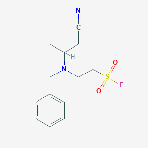 molecular formula C13H17FN2O2S B2816862 2-[Benzyl(1-cyanopropan-2-yl)amino]ethanesulfonyl fluoride CAS No. 2411250-42-3