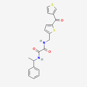 N1-(1-phenylethyl)-N2-((5-(thiophene-3-carbonyl)thiophen-2-yl)methyl)oxalamide