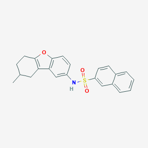 molecular formula C23H21NO3S B281687 N-(8-methyl-6,7,8,9-tetrahydrodibenzo[b,d]furan-2-yl)naphthalene-2-sulfonamide 