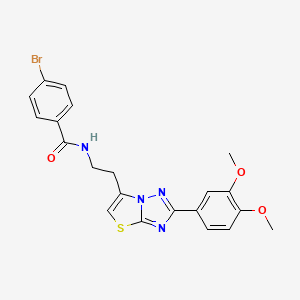 molecular formula C21H19BrN4O3S B2816875 4-溴-N-(2-(2-(3,4-二甲氧苯基)噻唑并[3,2-b][1,2,4]三唑-6-基)乙基)苯甲酰胺 CAS No. 894042-16-1