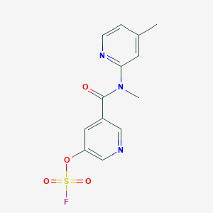 molecular formula C13H12FN3O4S B2816876 2-[(5-Fluorosulfonyloxypyridine-3-carbonyl)-methylamino]-4-methylpyridine CAS No. 2418647-85-3