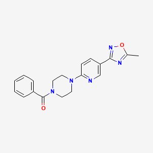 molecular formula C19H19N5O2 B2816882 (4-(5-(5-Methyl-1,2,4-oxadiazol-3-yl)pyridin-2-yl)piperazin-1-yl)(phenyl)methanone CAS No. 1219844-85-5