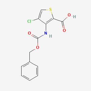 molecular formula C13H10ClNO4S B2816894 4-Chloro-3-(phenylmethoxycarbonylamino)thiophene-2-carboxylic acid CAS No. 2287289-96-5