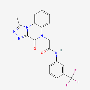 molecular formula C19H14F3N5O2 B2816900 2-(1-methyl-4-oxo[1,2,4]triazolo[4,3-a]quinoxalin-5(4H)-yl)-N-[3-(trifluoromethyl)phenyl]acetamide CAS No. 1260998-80-8