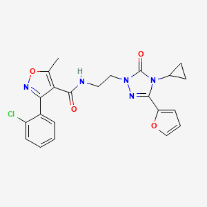 3-(2-chlorophenyl)-N-(2-(4-cyclopropyl-3-(furan-2-yl)-5-oxo-4,5-dihydro-1H-1,2,4-triazol-1-yl)ethyl)-5-methylisoxazole-4-carboxamide