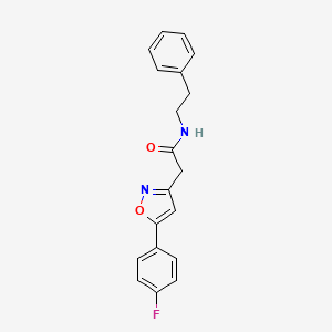 molecular formula C19H17FN2O2 B2816912 2-(5-(4-氟苯基)异噁唑-3-基)-N-苯乙基乙酰胺 CAS No. 952977-87-6