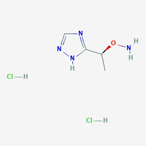 molecular formula C4H10Cl2N4O B2816913 O-[(1S)-1-(1H-1,2,4-Triazol-5-yl)ethyl]hydroxylamine;dihydrochloride CAS No. 2408936-10-5