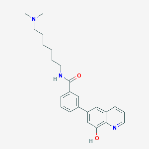 molecular formula C24H29N3O2 B2816918 N-[6-(二甲基氨基)己基]-3-(8-羟基喹啉-6-基)苯甲酰胺 CAS No. 1435192-04-3