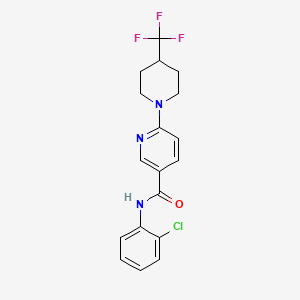 molecular formula C18H17ClF3N3O B2816926 N-(2-chlorophenyl)-6-[4-(trifluoromethyl)piperidin-1-yl]pyridine-3-carboxamide CAS No. 2058440-92-7