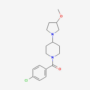 molecular formula C17H23ClN2O2 B2816930 (4-Chlorophenyl)(4-(3-methoxypyrrolidin-1-yl)piperidin-1-yl)methanone CAS No. 2310221-42-0