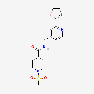 N-((2-(furan-2-yl)pyridin-4-yl)methyl)-1-(methylsulfonyl)piperidine-4-carboxamide