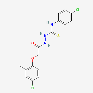 molecular formula C16H15Cl2N3O2S B2816933 1-(2-(4-氯-2-甲基苯氧基)乙酰)-4-(4-氯苯基)硫脲 CAS No. 893327-61-2