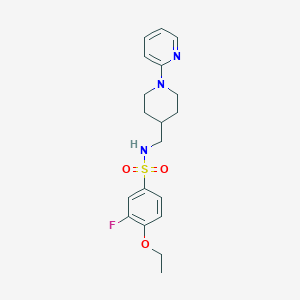 molecular formula C19H24FN3O3S B2816938 4-乙氧基-3-氟-N-((1-(吡啶-2-基)哌啶-4-基)甲基)苯磺酰胺 CAS No. 1235385-43-9