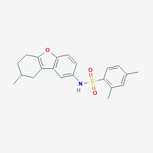 molecular formula C21H23NO3S B281694 2,4-dimethyl-N-(8-methyl-6,7,8,9-tetrahydrodibenzo[b,d]furan-2-yl)benzenesulfonamide 