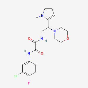 molecular formula C19H22ClFN4O3 B2816940 N1-(3-chloro-4-fluorophenyl)-N2-(2-(1-methyl-1H-pyrrol-2-yl)-2-morpholinoethyl)oxalamide CAS No. 1049477-72-6