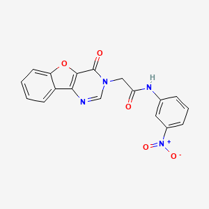 molecular formula C18H12N4O5 B2816941 N-(3-nitrophenyl)-2-(4-oxobenzofuro[3,2-d]pyrimidin-3(4H)-yl)acetamide CAS No. 896679-92-8