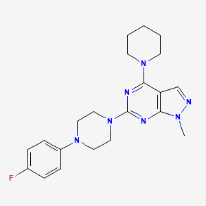 molecular formula C21H26FN7 B2816944 6-(4-(4-fluorophenyl)piperazin-1-yl)-1-methyl-4-(piperidin-1-yl)-1H-pyrazolo[3,4-d]pyrimidine CAS No. 897758-39-3