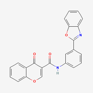 molecular formula C23H14N2O4 B2816951 N-[3-(1,3-benzoxazol-2-yl)phenyl]-4-oxochromene-3-carboxamide CAS No. 477556-04-0